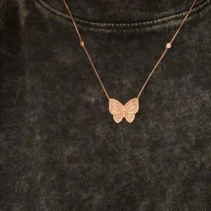 rose gold butterfly necklace